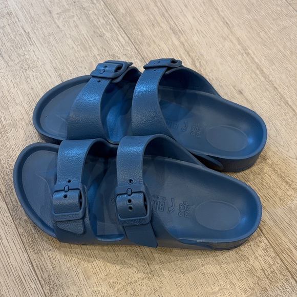 Birkenstock Ocean Blue Buckle Slides - Picture 1 of 4